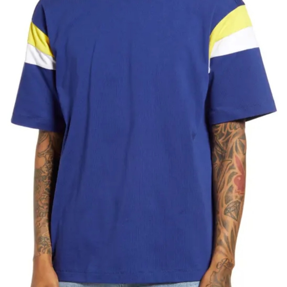 Bp Nordstrom retro Stripe Crewneck T-shirt In Blue Twilight